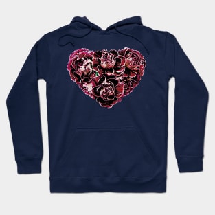 Carnations - Maroon Carnation Heart Hoodie